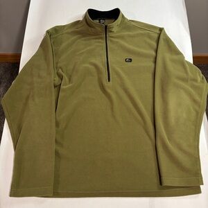 Lowe Alpine Men's 1/4 Zip Waffle Knit Style Fleece Top Size Large Green Hiking